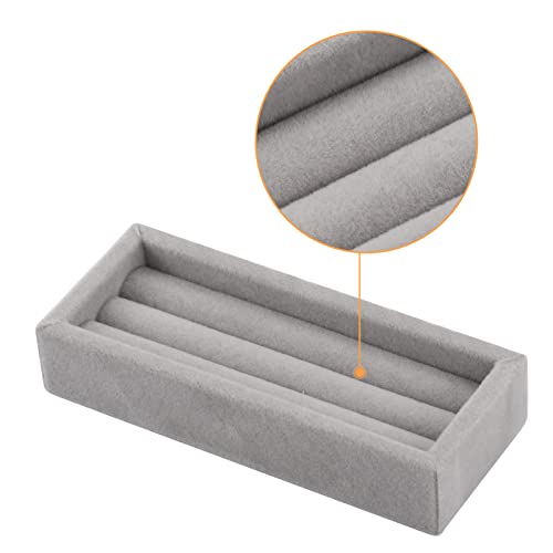 Valyria 2 Slots Velvet Small Ring Organizer Set of 2 Earrings Trays Showcase Display Storage Insert Holder for Jewelry Box, Drawer, Dresser