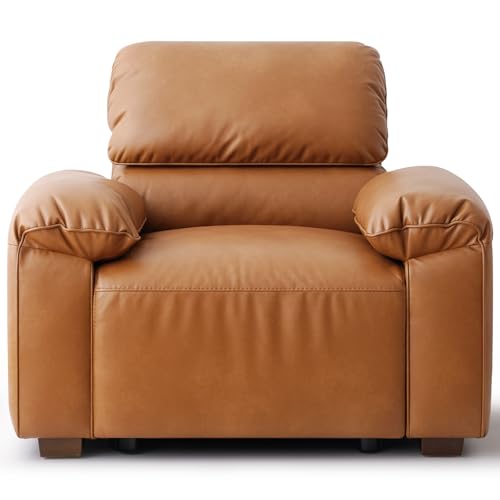 Sillón Plegable Marrón de Cuero Sintético miniatura 3