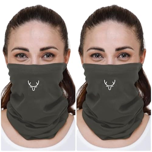 PANTAR Bamboo Bandana Headband and Face Mask for Men & Women | Super Soft | Odour-free & Breathable | Durable & Multipurpose ARMY GREEN Bandana Mask for Dust, Pollution & UV Protection 02 pc