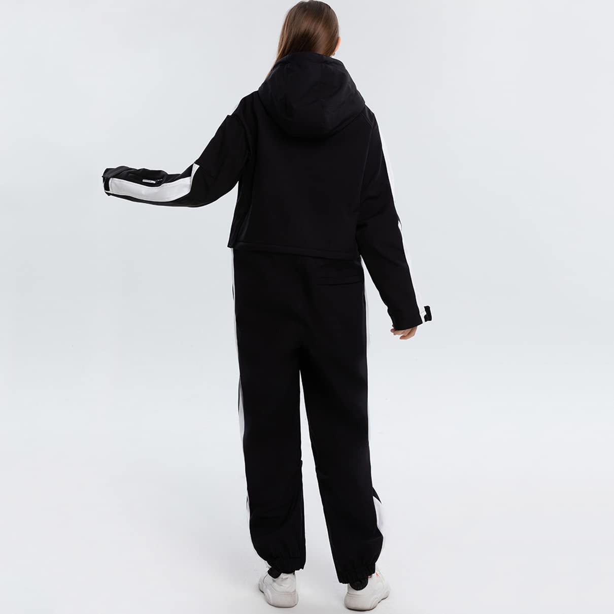 Caige Traje de esquí de una Pieza para Mujer Adulto al Aire Libre al Aire Libre Impermeable con Capucha de Nieve con Capucha de Invierno Ropa Exterior de esquí Caliente