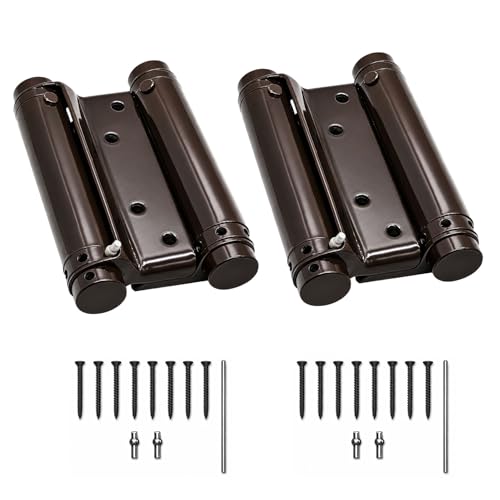Image of VOLO Self Closing Double Action Hinge Pack of 2 Pieces (1 Set) | Heavy Duty Swing Door Hinge | Both Side Opening Spring Hinge with Screws | (4 Inch, Mild Steel)