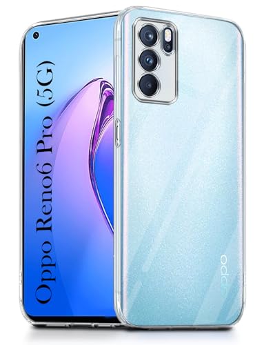 Image of Jkobi Back Cover for Oppo Reno6 Pro 5G | Reno 6 Pro 5G (Silicone Clear Shockproof Case with Camera Protection | Soft and Flexible | Transparent)