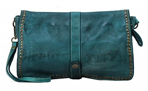 BZNA Bag Luna blau Italy Designer Clutch Umhängetasche Ledertasche Damen Handtasche Schultertasche Tasche Leder Shopper Neu