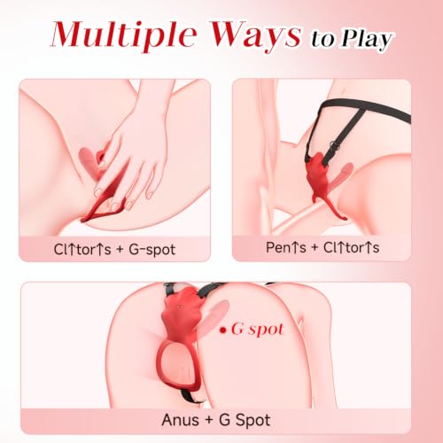 Image of Couples Sex Toys Wearable Vibrator - MOOLIGIRL Rose Toy Vibrating Panties for Women Men, 10 Vibration Modes G Spot Vibrater, Hands Free Female Adult Toy Clitoral Stimulator Erotic Massage Lotions