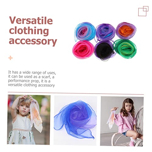 Toyvian 6 Peças Lenço De Seda Juguetes Para Brinquedos Infantis Lenço Quadrado Lenços De Fita Lenço