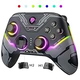 EasySMX X15 PC コントローラー - ホール ジョイスティック/ホール トリガー/RGB ライティングを備えた強化されたワイヤレス Bluetooth コントローラー - スティック ドリフトなし、デッド ゾーンなし - Windows PC、Android、Steam、Switch で動作 (ブラック)