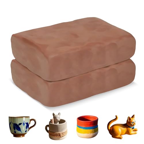 ZEHIQ Premium Air Dry Clay-2.2 lbs Natural Pottery Clay for Wheel Throwing Hand Building Sculpting Molding | No Baking Required Self-Hardening | Beginner & Professional Artist Supplies(Terracotta)