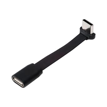 chenyang 2.6 Inch USB C Short Flat Cable,USB 2.0 Type C Male to Female 90 Degree Angled PD 65W Fast Charge Data Extension Cable 66MM