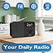 MangoKit SR-L WiFi Internet Radio, Podcast Player, Bluetooth Speaker,150 Presets, Portable FM Radio, Alarm Clock Radio, Compact Kitchen Radio with Full Colour Display, Mains or Battery Powered - Black