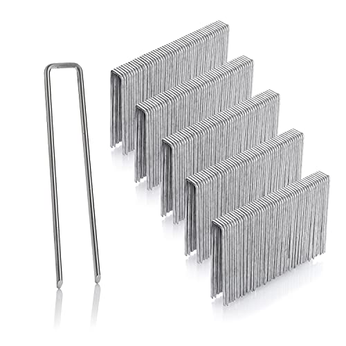 GardenMate 300 Picchetti per Fissaggio a Terra Zincati in Filo d’Acciaio Galvanizzato Lunghezza 100 mm, Larghezza 13 mm, Diametro 2,9 mm