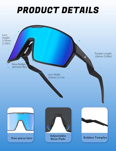Image of BIRCEN Polarized Baseball Sunglasses for Sports: TR90 Lightweight Running Sunglasses Cycling Glasses for Outdoor Runners MTB