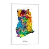 artboxONE Poster mit weißem Rahmen 18x13 cm Kartografie 