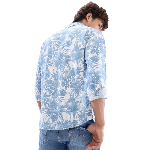 Image of Spykar Men's Slim Fit N /A Full Sleeve Printed Casual Shirts