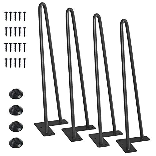 Image of JGS Iron Legs for Table of 4 Hairpin Legs for Furniture Dining Table Legs Office Metal Desk Legs Industry Work Set Table Height Extender Metal Legs for Coffee Table Side Table Iron Stand 14 Inch