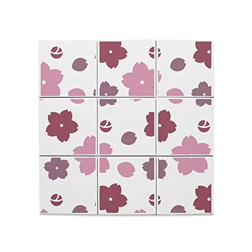 Carreaux Céramique Motif Sakura Rose 15,2 cm faïence murale style japonais