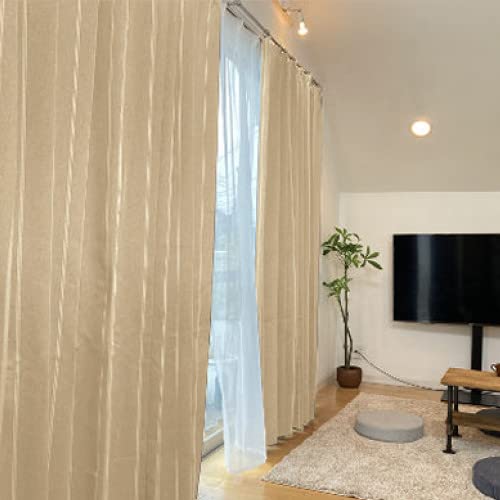 �ycurtain-fabfun�z�J�[�e��4���Z�b�g(���ꂢ�ȐF�̃X�g���C�v�Ռ�2�������[�X2��) [��100x��135�p 4���g �x�[�W�� ME620]