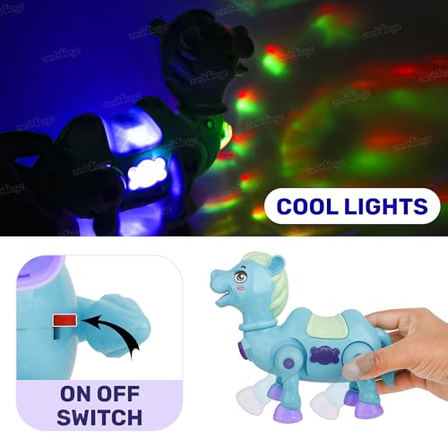Image of Zest 4 Toyz Musical Toy for Kids | Musical Camel Toy for Kids | Flashing Lights & Sound Toys | Interactive Baby Crawling Toy | Battery Operated Toys | Birthday Gift for Boys and Girls - Blue