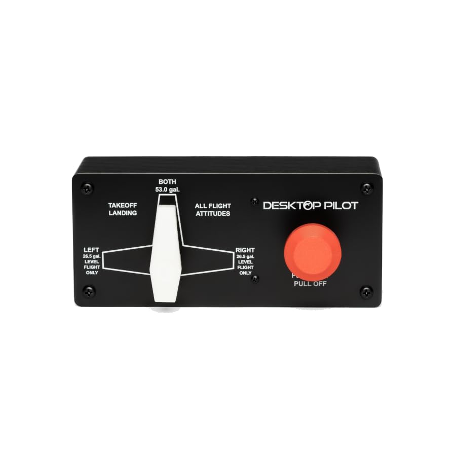 Black 3-Position Fuel Tank Select, Push Button Switch, Hinge Lever Actuator, Manual Operation