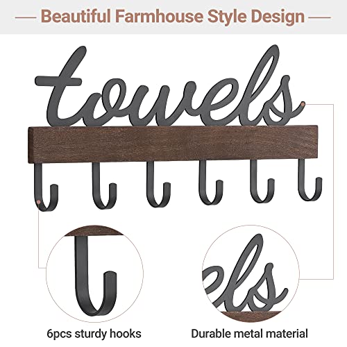 Dahey-Towel-Rack-with-6-Hooks-Towel-Holder-Wall-Mount-Bathroom-Organizer-Rustic-Farmhouse-Home-Decor-Towel-Hanger-Storage-Hooks-for-Towel-Robe-Bag-Black Dahey Towel Rack with 6 Hooks Towel Holder Wall Mount Bathroom Organizer Rustic Farmhouse Home Decor Towel Hanger Storage Hooks for Towel Robe Bag Black
