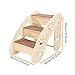 FewNvWa Dog Stairs with Sturdy Wooden Frame, Anti-Slip Surface, Space-Saving Design and Easy Installation for Small Dogs and Cats, Pet Rooms, 3 Step