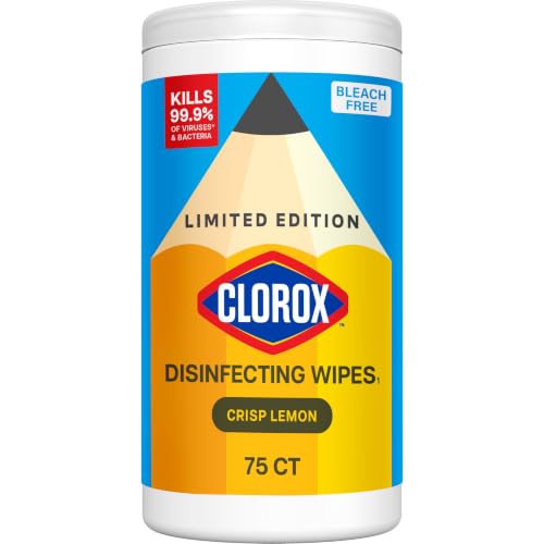 Image of Clorox Disinfecting Wipes Back to School, Bleach Free, Crisp Lemon, 75 Count (Package May Vary)