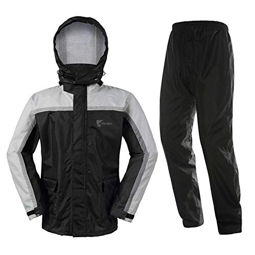 Anti Pluie Combinaison Kit, Imperméable Réfléchissant pour Hommes, Veste De Pluie Légère Et Résistante pour Cyclisme Randonnée Marche Activités De Plein Air,Gris,L Cover