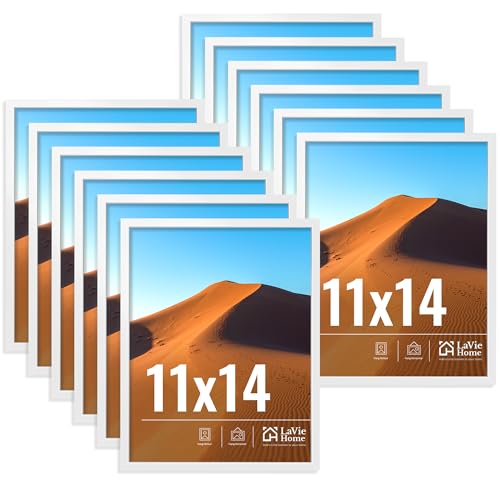 Image of LaVie Home 11x14 Picture Frames Set of 12,Frame for 11x14 Pictures,Photo Frames for Wall Mounting or Table Top Display,White