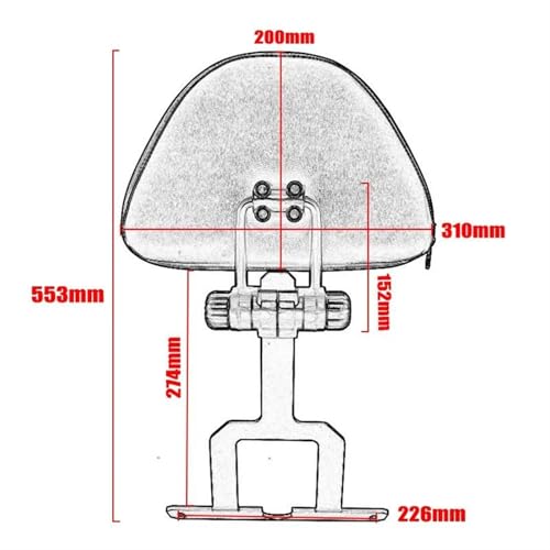 Coussin de dossier réglable moto de qualité supérieure R1200RT