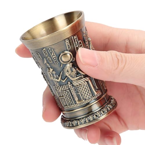 HERCHR Vaso de chupito vintage, copa de vino egipcio, aleación de zinc, copa de vino de bronce, copas de vino para bar en casa