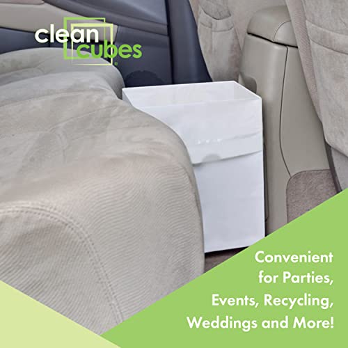 Clean Cubes 4 Gallon Trash Cans & Recycle Bins For Sanitary Garbage Disposal. Disposable Containers For Parties, Events, Recycling, And More. 3 Pack (White) #TOP5