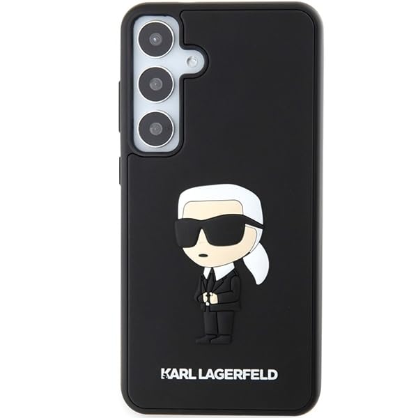 CG MOBILE Karl Lagerfeld Samsung Galaxy S24 Back-Cover hul - ikonika z gumy 3D - czarna (S921-Galaxy S24)