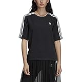 adidas Originals Women's 3 Stripes Tee, Black/White, L