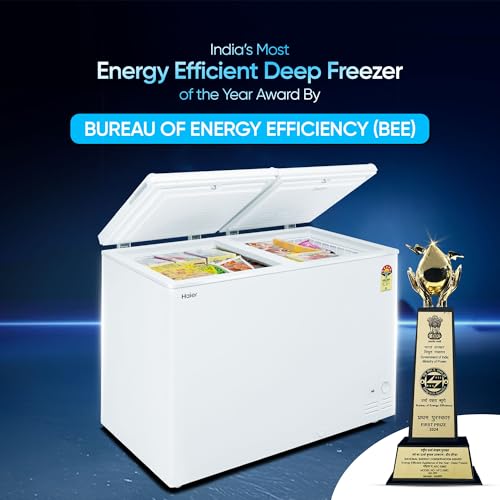 Image of Haier HFC-350DM5, 5 Star Rating Double Door Convertible Deep Freezer, 5 Side Freezing, Dual Condenser, Inside Metal Liner with 70mm Puff Thickness (White)