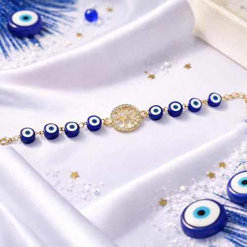 Image of CraftVatika Evil Eye Blue Bracelet for Women Daily Use, Infinity Shape Cubic Zirconia Diamond Bracelet for Women Jewelry for Gift, Adjustable Charm Bracelet Aesthetic Accessories Jewellery friendship