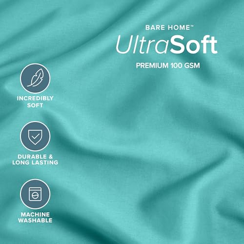 Image of Bare Home Microfiber King Size Pillowcases - Turquoise, 4 Pack, 20x40