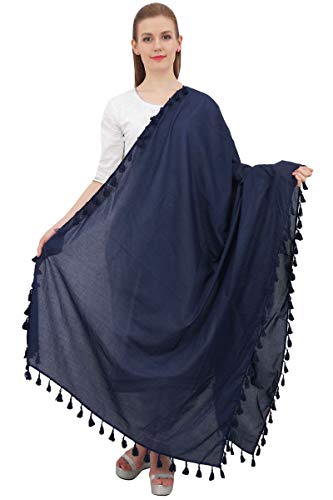 Cotton Neck Wrap Indian Dupatta Chunni Long Stole Tassel Scarf