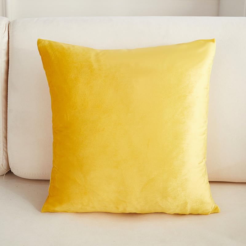 Taies d'oreiller colorées lot de 3 en velours jaune et vert pour illuminer le salon