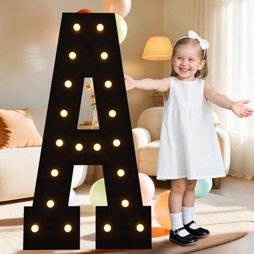 4FT Marquee Light Up Letters Black Marquee Letters Large Mosaic Letters A