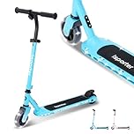 Aero iSporter Kids Electric Scooter | Hand Accelerator & LED Lights | Electric Scooters for Boys Girls Ages 6-10 | Rubber Deck Mat, Battery Indicator & Adjustable Heights