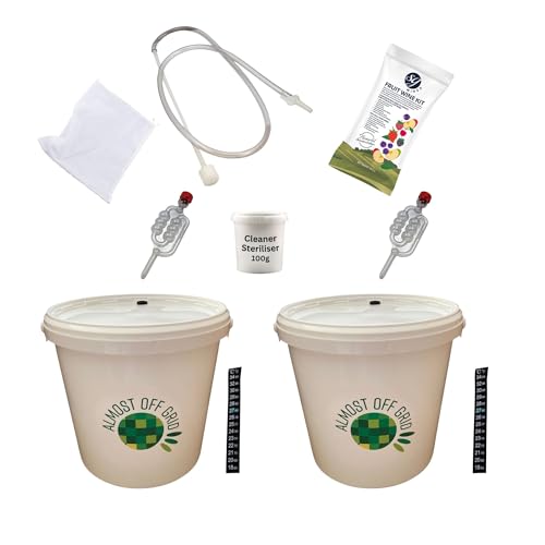 Fruit Wine Beginner Standard Homebrewing Winemaking Starter Kit 2X 5l Fermenters