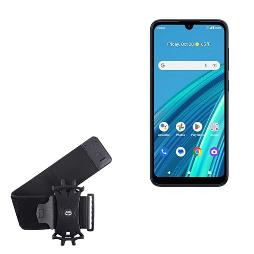 BoxWave Holster Compatible with Cricket Debut S2 - ActiveStretch Sport Armband, Adjustable Armband for Workout and Running - Jet Black