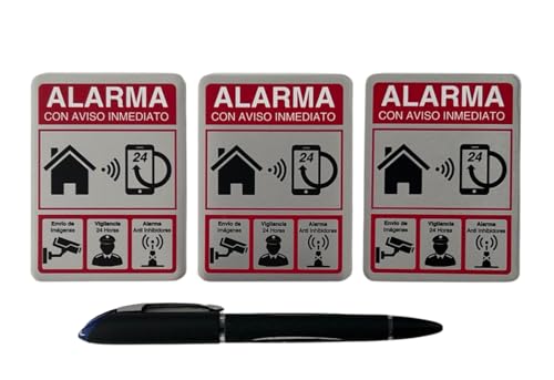 LEIASA | Cartel Videovigilancia   6x8 cm   3 Unidades   Aluminio   Grosor 0.6 mm   Señal Zona Videovigilada   Impresión UV   (Cartel Videovigilancia 6x8)