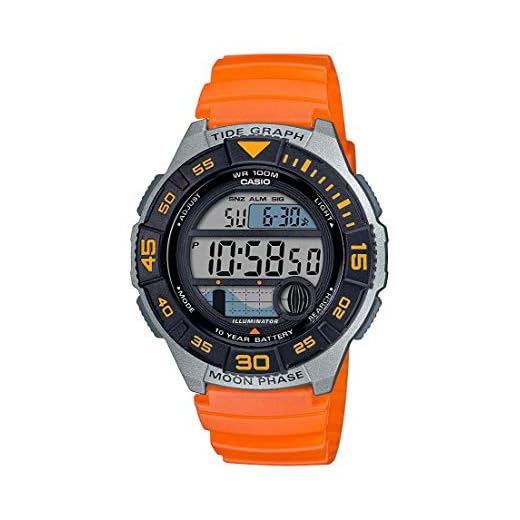 Casio Men's 10 Year Battery Quartz Resin Strap, Orange, 22.8 Casual Watch (Model: WS-1100H-4AVCF)