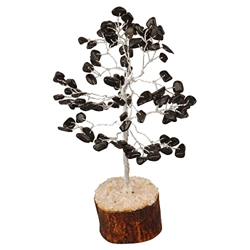 Image of ZAICUS Black Tourmaline Crystal Tree Feng Shui Bonsai 7-8 Inch