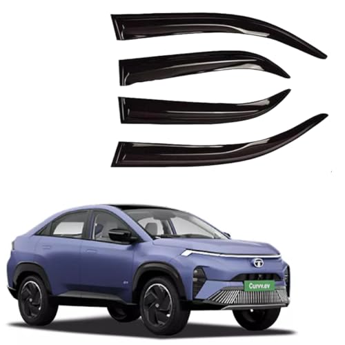 Image of Premium Non-Breakable Car Window Door Visor /Rain Guard /Wind Deflector Compatible for (Tata Curvv)