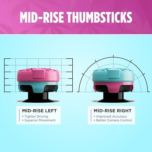 KontrolFreek Performance Thumbsticks - Heist Edition - for PlayStation 5 (PS5) and PlayStation 4 (PS4) Controller - Blue/Pink - 4
