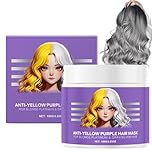 100G Purple Hair Mask,Anti-Yellowing Purple Hair Mask&Toner,Purple Toner for Bleached Hair,Deep Nourish Brighten for Adult,Neutralizes Orange&Yellow Tones,Hydrating Repair,Suitable for All Hairstyles