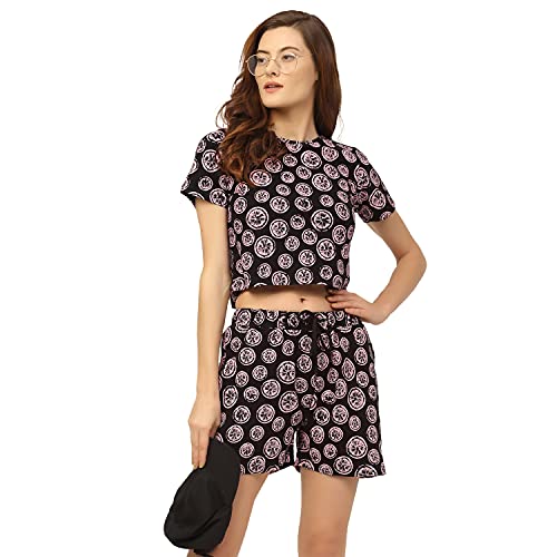 Image of RIGO Printed Waffle Knit Tie & Dye Top and Shorts Co-ord Set for Women | Half Sleeves & Sleeveless Co-ords Set for Women | Stylish Dresses for Women | Night Wear, Beach Wear, Vacation Wear Outfit
