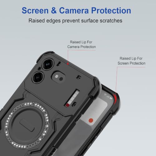 Image of Zapcase Back Case Cover for Nothing Phone (4b) | Magnetic Case with Built-in Metal Ring | Supports MagSafe Charger, Wallet & Car Mount | Shockproof Hybrid PC + TPU | Black