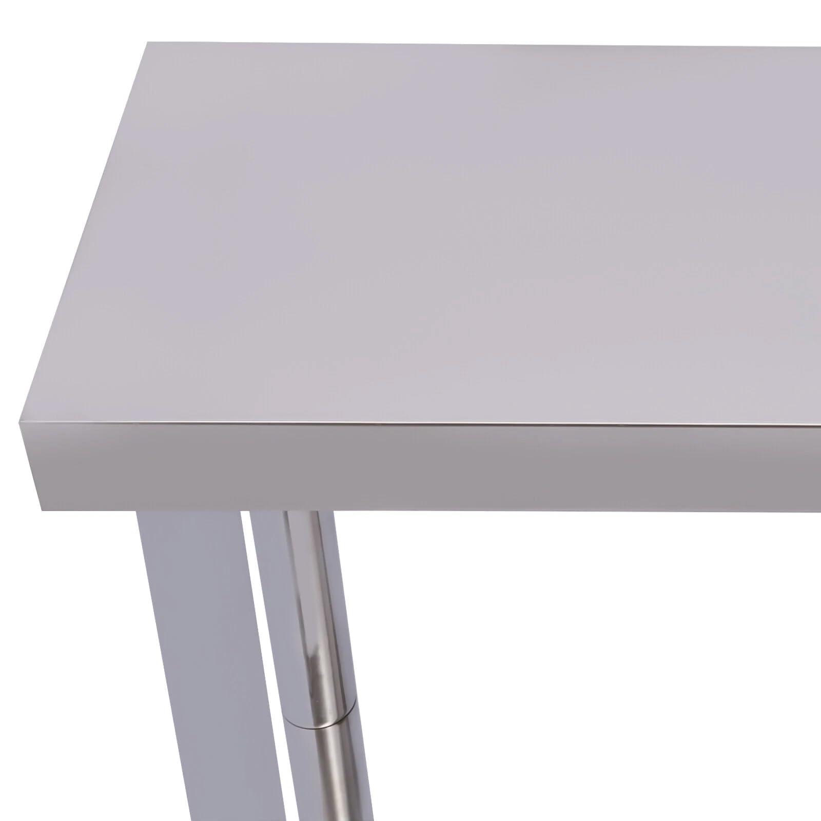 Mesa de trabajo de acero inoxidable, 2 capas, con ruedas, soporta hasta 300 kg | 60 x 30 x 85 cm, 2 niveles, tubo redondo engrosado, 2 ruedas con freno. Fácil de limpiar, dos estantes, uso estable